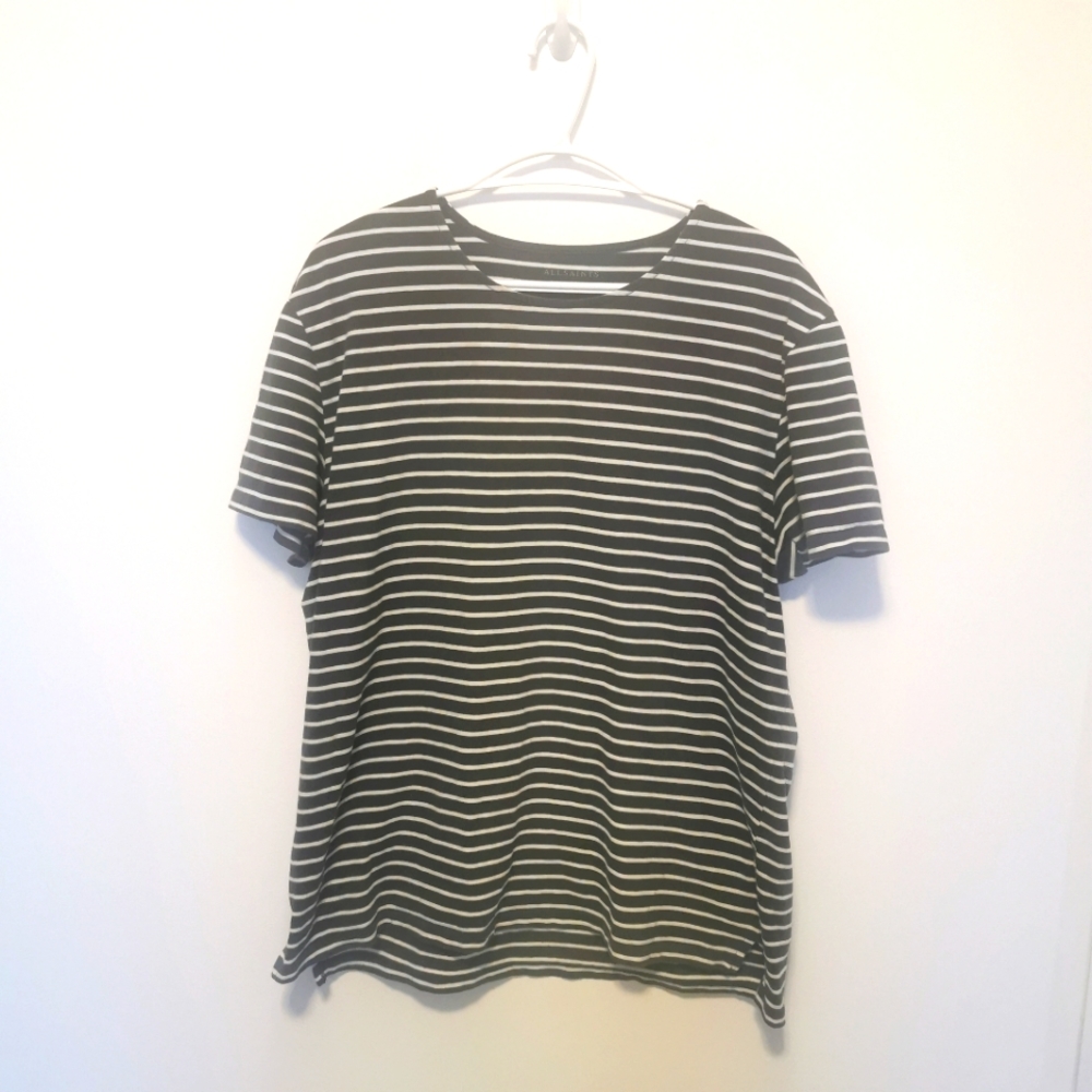 ALL SAINTS | Blue and white striped t-shirt